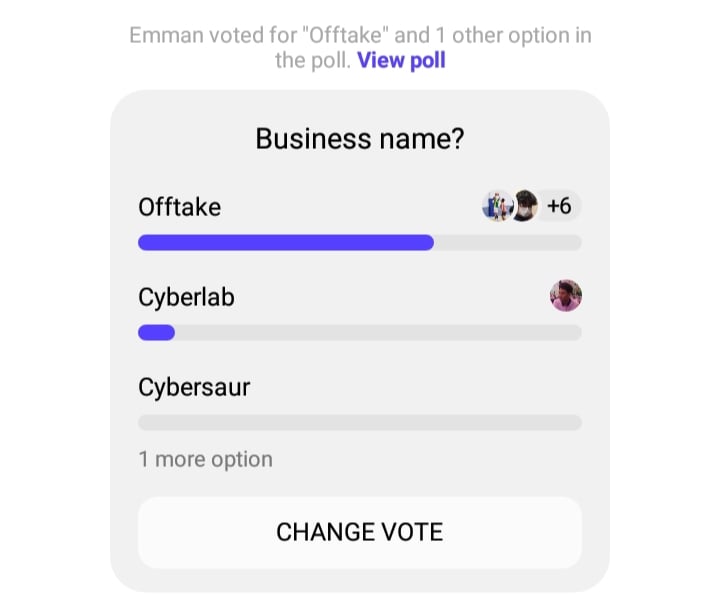 Business name poll